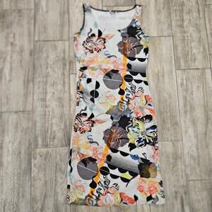 The Kit Sleeveless Abstract Mixed-Print Bodycon Dress Womens S Art Pop Stretch